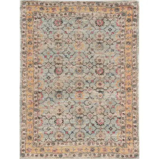 Spa Green Hand Woven Floral Indoor Accent Rug Photo 2