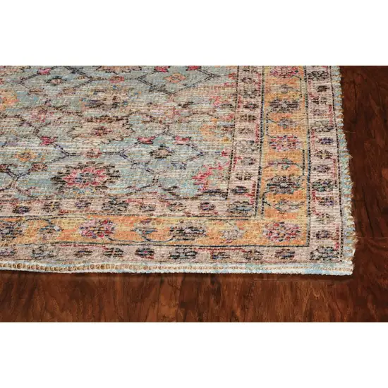 Spa Green Hand Woven Floral Indoor Area Rug Photo 3