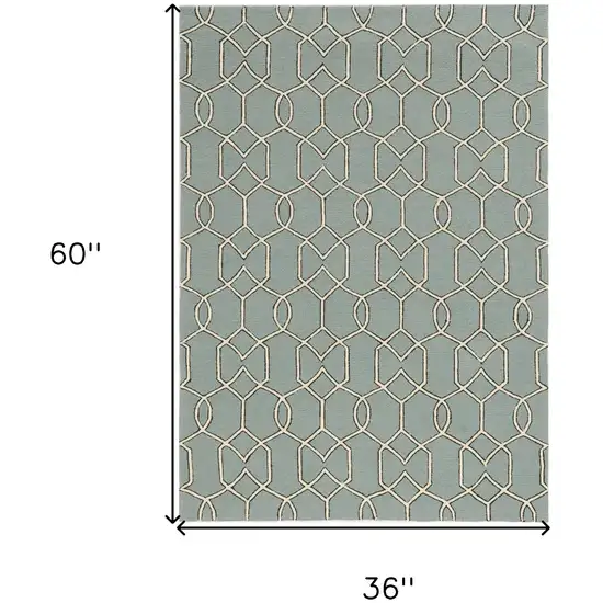 Spa Trellis And Diamond Uv Treated Area Rug Photo 3