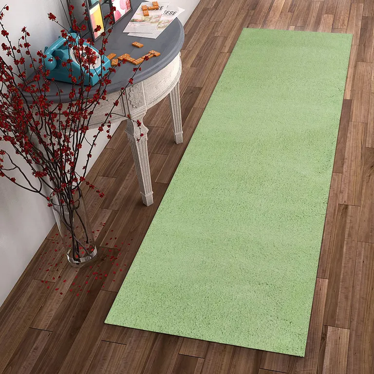 Spearmint Green Plain Runner  Rug Photo 4