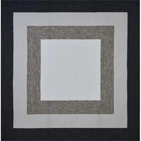 Square   UV treated Polypropylene Charcoal Area Rug Photo 1