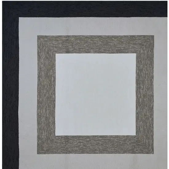 Square   UV treated Polypropylene Charcoal Area Rug Photo 2