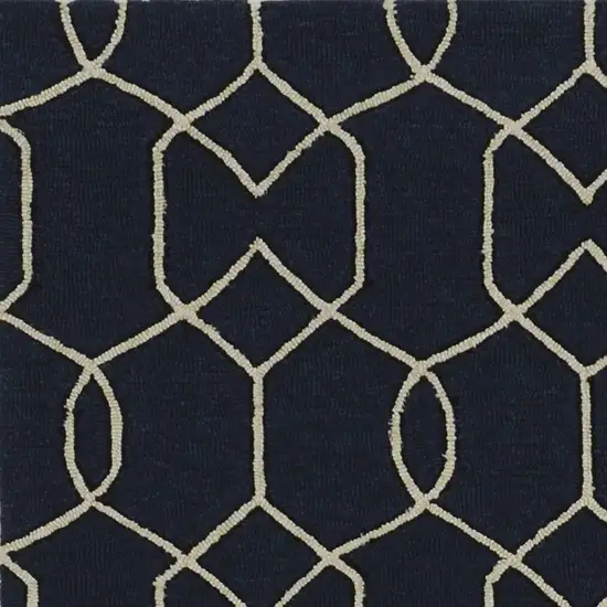 Square UV treated Polypropylene Navy Area Rug Photo 1