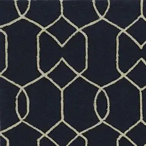 Photo of Square UV treated Polypropylene Navy Area Rug