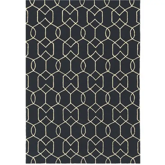 7' Square Uv Treated Polypropylene Navy Area Rug Photo 2