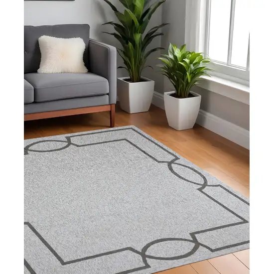 7' Square   Uv Treated Polypropylene Oatmeal Area Rug Photo 1