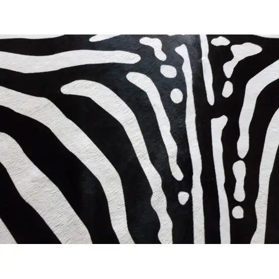 Stenciled Reverse Zebra Cowhide Rug Photo 2