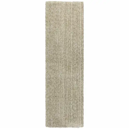 Stone Shag Power Loom Stain Resistant Runner Rug Photo 1