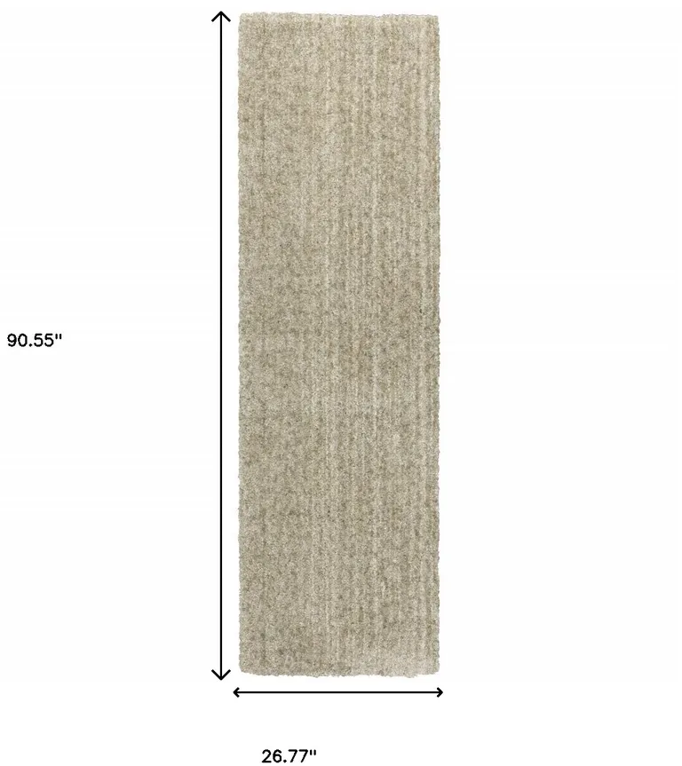 Stone Shag Power Loom Stain Resistant Runner Rug Photo 4