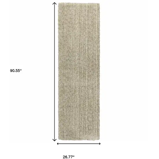 Stone Shag Power Loom Stain Resistant Runner Rug Photo 4