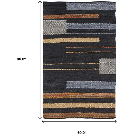 Striped Hand Woven Stain Resistant Area Rug Photo 6