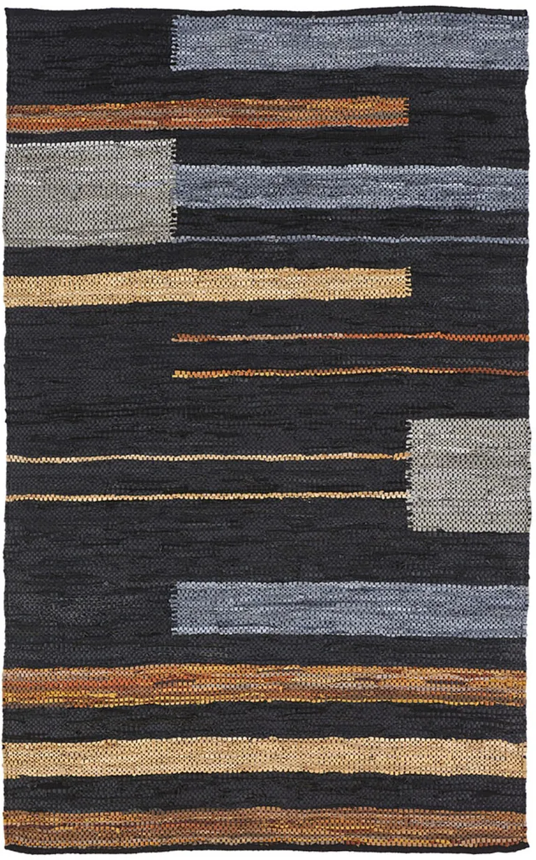 Striped Hand Woven Stain Resistant Area Rug Photo 1