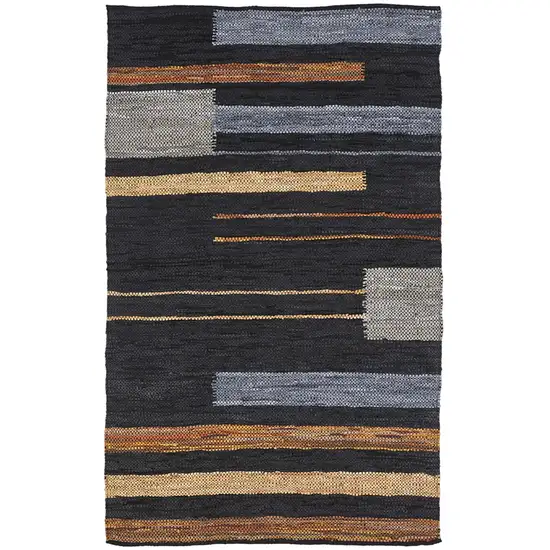 Striped Hand Woven Stain Resistant Area Rug Photo 1