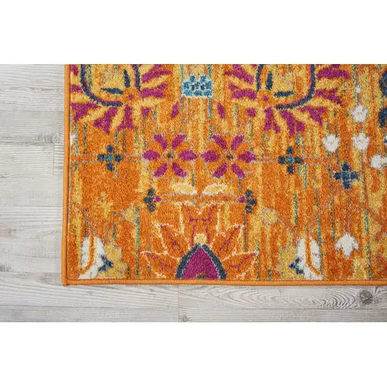 Sun Gold and Navy Distressed Area Rug Photo 4