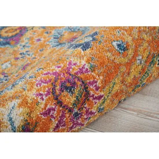 6' Sunset Floral Power Loom Runner Rug Photo 4