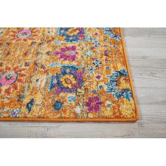 Sun Gold and Navy Distressed Scatter Rug Photo 6