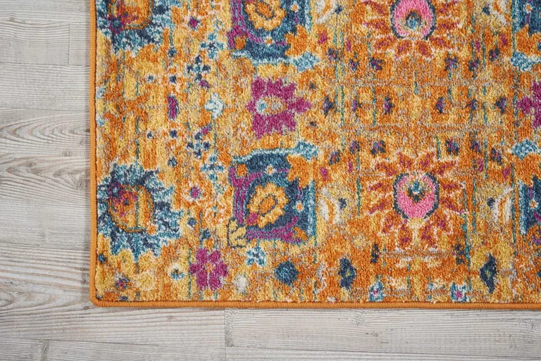 Sun Gold and Navy Distressed Scatter Rug Photo 3