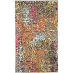 Photo of Sunset Abstract Power Loom Non Skid Area Rug