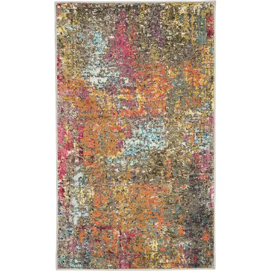 Sunset Abstract Power Loom Non Skid Area Rug Photo 1