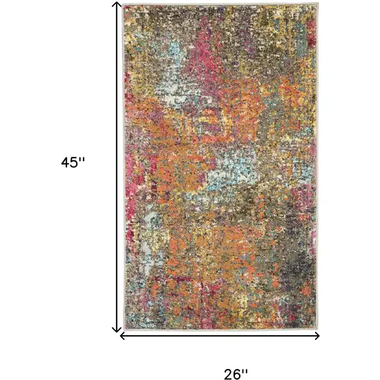 Sunset Abstract Power Loom Non Skid Area Rug Photo 5