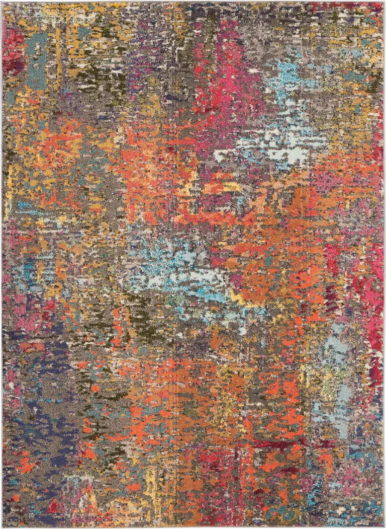 Sunset Abstract Power Loom Non Skid Area Rug Photo 1