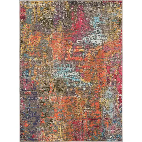 Sunset Abstract Power Loom Non Skid Area Rug Photo 1