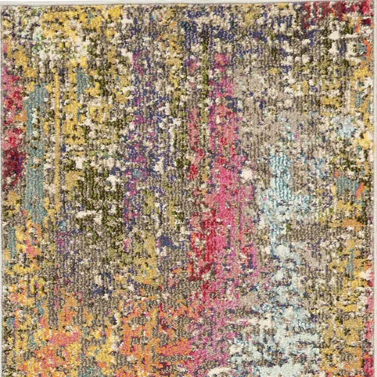 Sunset Abstract Power Loom Non Skid Runner Rug Photo 4