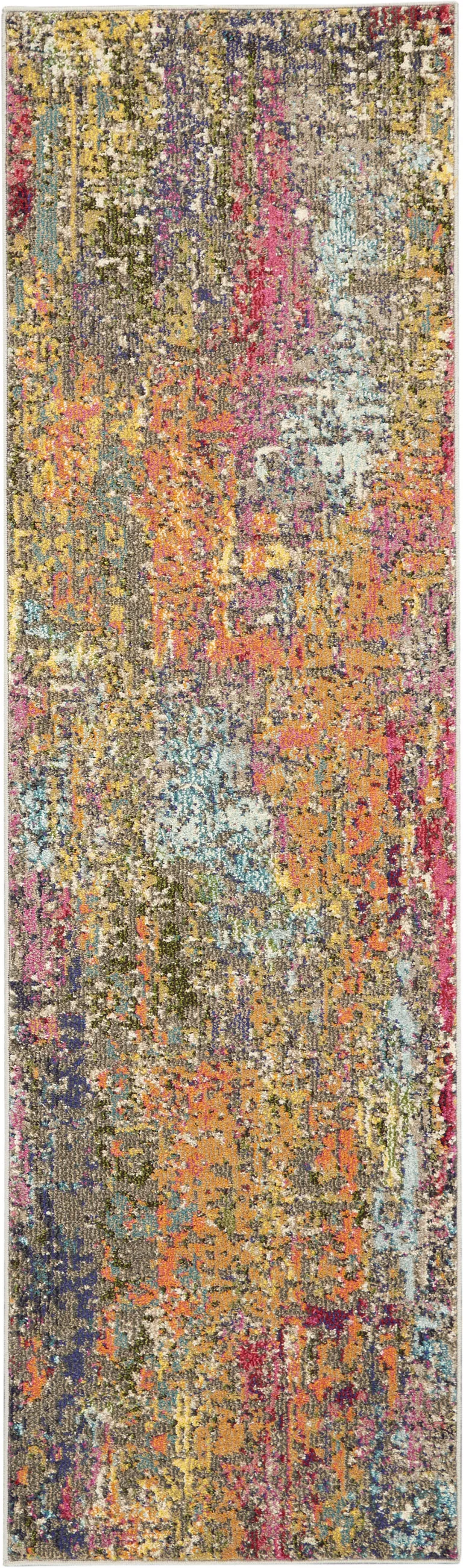 Sunset Abstract Power Loom Non Skid Runner Rug Photo 1