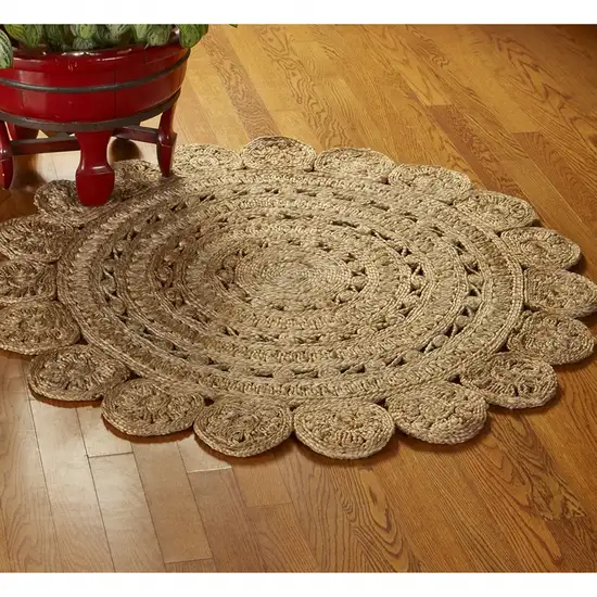 Sunshine Golden Natural Jute Area Rug Photo 7