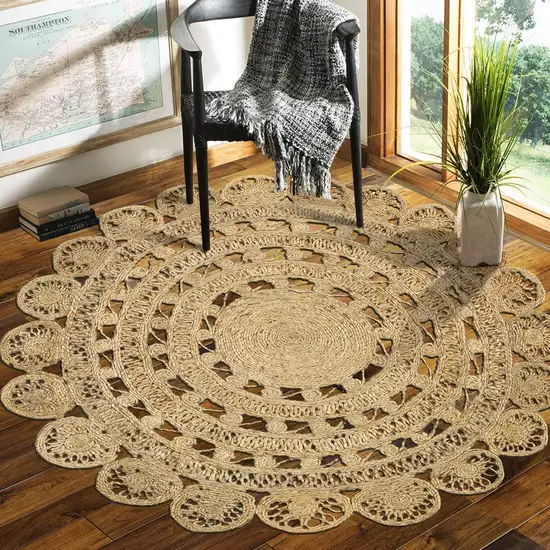 Sunshine Golden Natural Jute Area Rug Photo 7