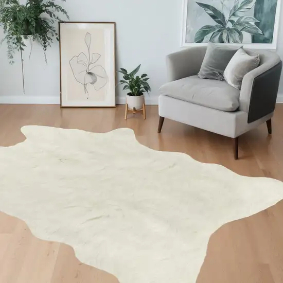 Super Soft Off White Faux Hide Area Rug Photo 2