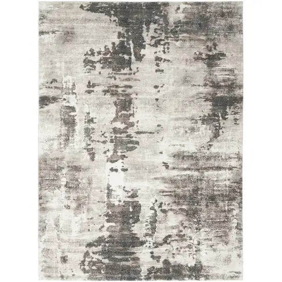 Tan Abstract Power Loom Area Rug Photo 5