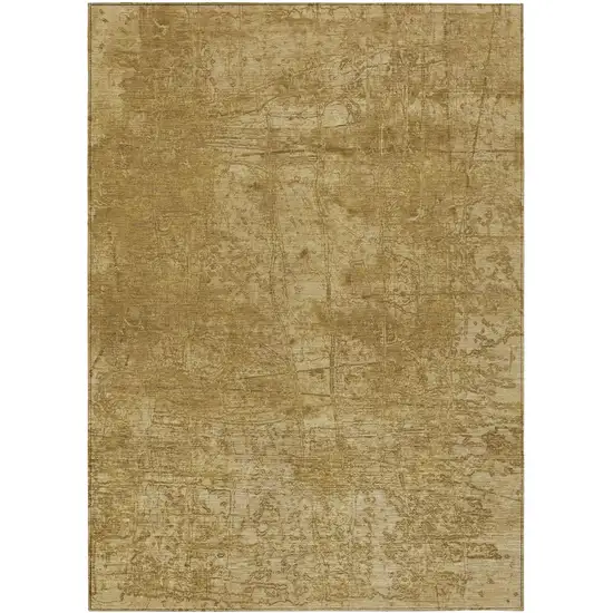 Tan Abstract Washable Non Skid Indoor Outdoor Area Rug Photo 2