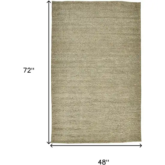 Tan And Gray Hand Woven Area Rug Photo 4