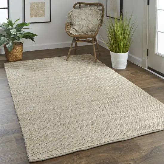 Tan And Gray Hand Woven Area Rug Photo 2