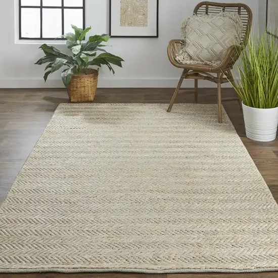 Tan And Gray Hand Woven Area Rug Photo 3