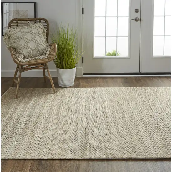 Tan And Gray Hand Woven Area Rug Photo 8