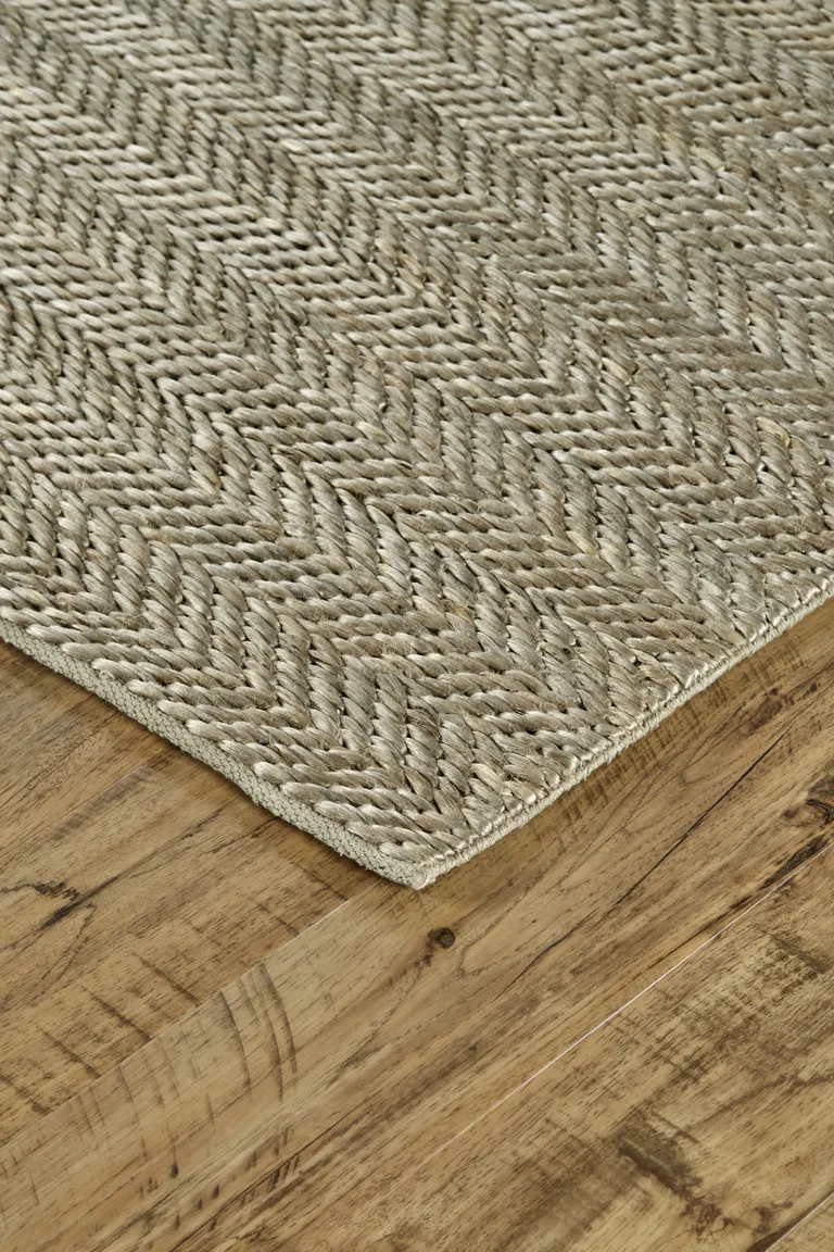 Tan And Gray Hand Woven Area Rug Photo 3