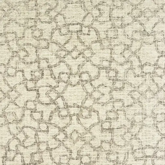 Tan And Ivory Wool Geometric Hand Tufted Area Rug Photo 8