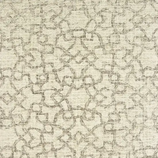 Tan And Ivory Wool Geometric Hand Tufted Area Rug Photo 5