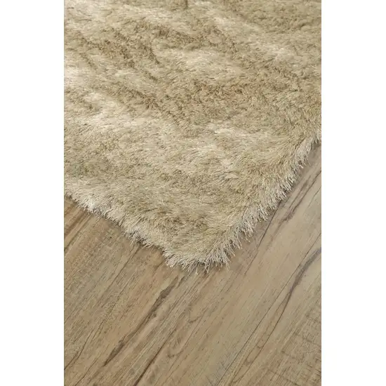 Tan And Taupe Shag Tufted Handmade Area Rug Photo 5