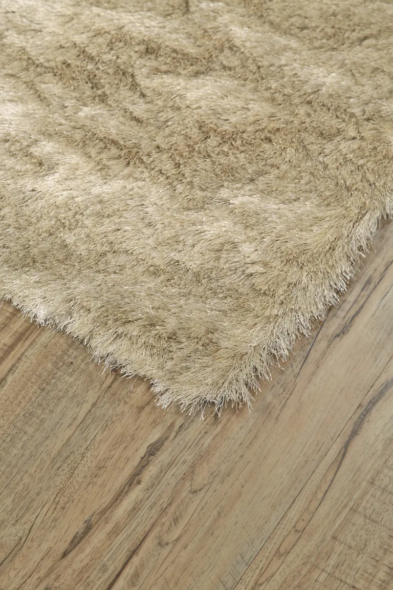 Tan And Taupe Shag Tufted Handmade Area Rug Photo 5