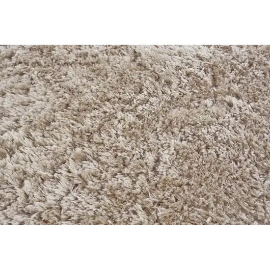 Tan And Taupe Shag Tufted Handmade Stain Resistant Area Rug Photo 6