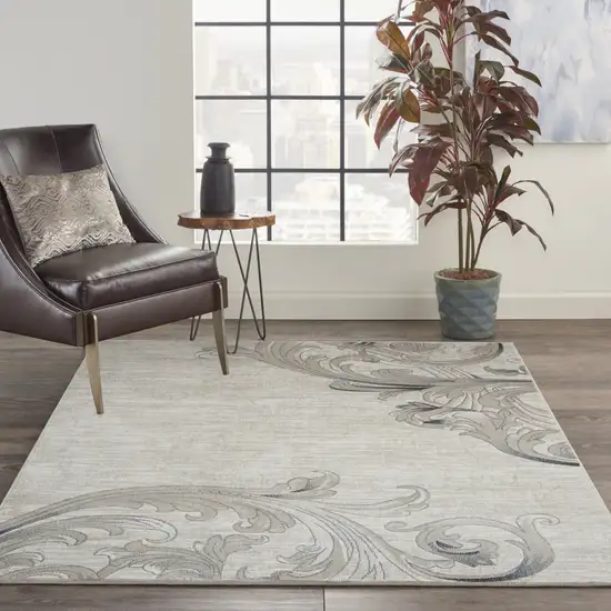 Tan Black and Ivory Damask Non Skid Area Rug Photo 6