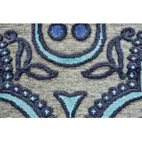 Photo of Tan Blue and Taupe Damask Power Loom Area Rug