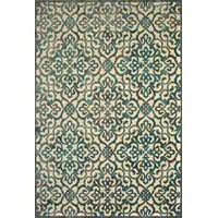 Photo of Tan Blue and Taupe Floral Power Loom Area Rug