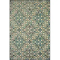 Photo of Tan Blue and Taupe Floral Power Loom Area Rug