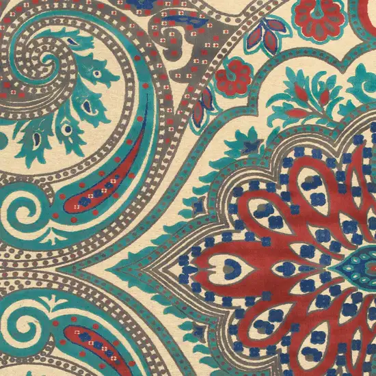 Tan Blue and Taupe Paisley Power Loom Area Rug Photo 8