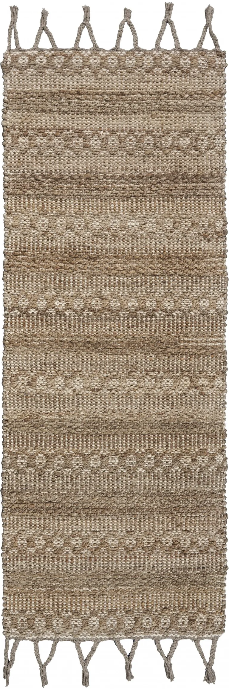 Tan Bohemian Tasseled Area Rug Photo 4