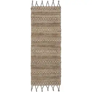 Photo of Tan Bohemian Tasseled Area Rug